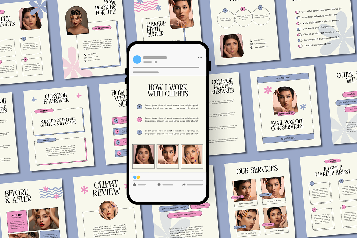 Esthetician Instagram Template, a Social Media Template by Anna Design Studio (Photo 1 of 11)