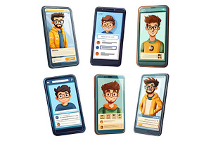 Man mobile profile. Guy user photo, a Technology Illustration by Stock-Smart-Start