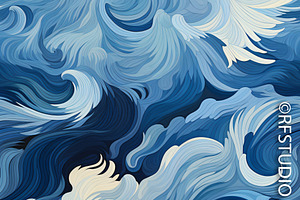 Mighty Sea Waves. Seamless Bundle 2