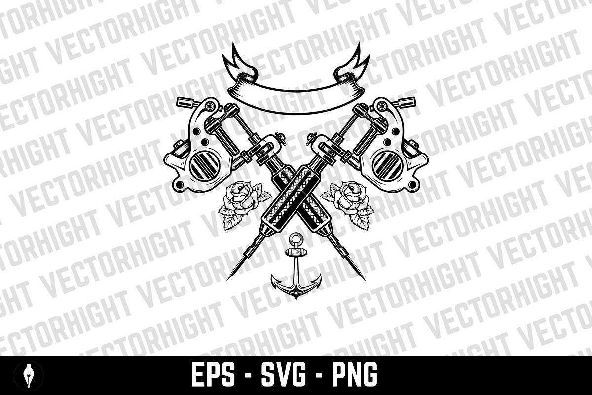 Tattoo studio emblem template., an Object Illustration by Vectorhight