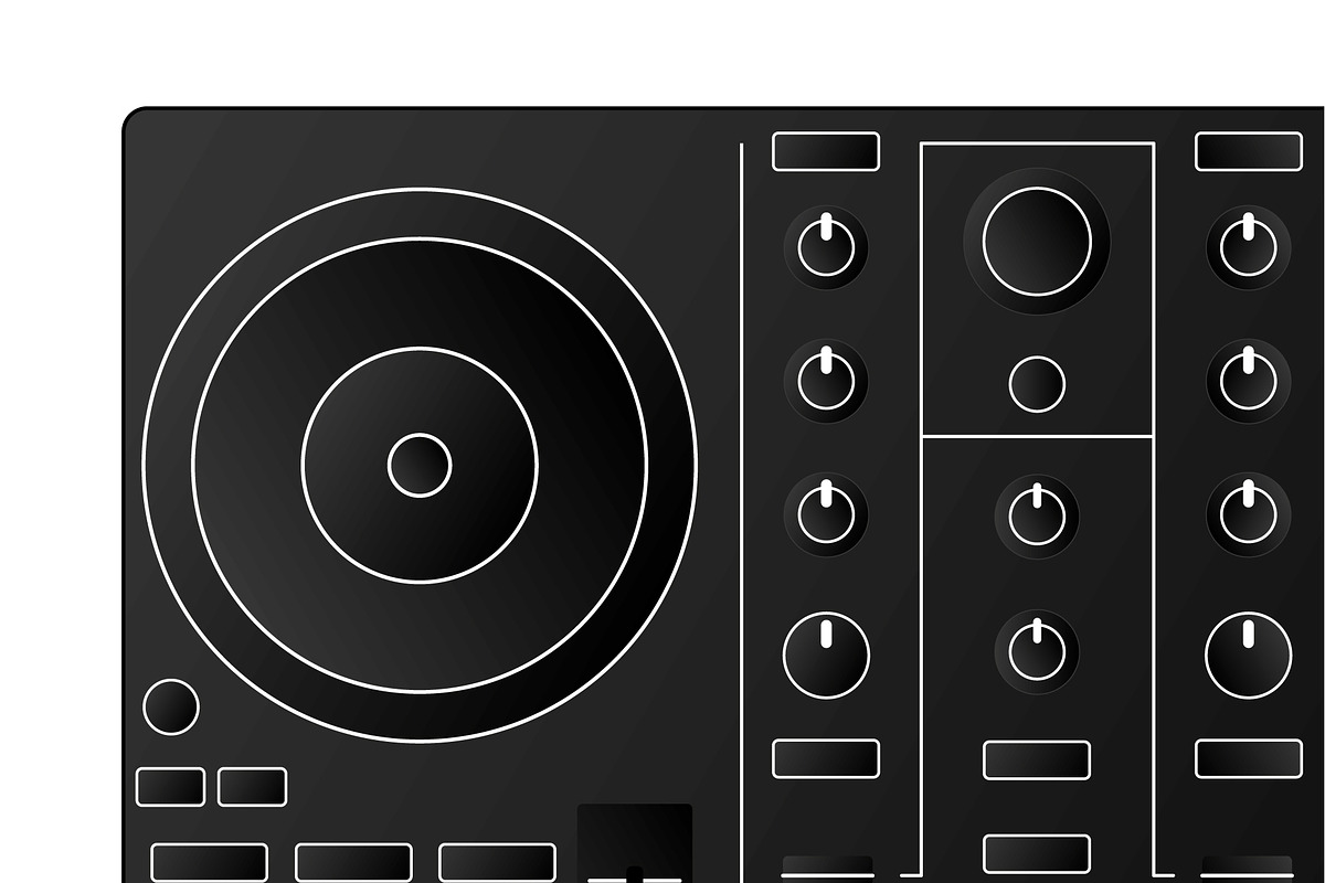 An illustrated black DJ controller, an Illustration by misign (Photo 2 of 5)