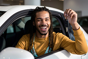 Happy Man Holding Car Keys in New Ve, a Transportation Photo by Stock Shape