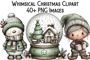 Whimsical Christmas Clipart, an Illustration by Pixels.Craft