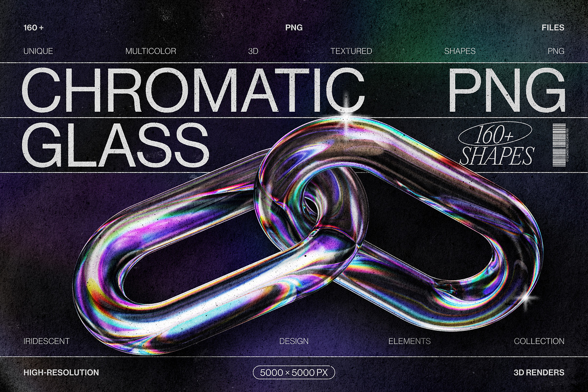 Chromatic Glass 3D Shapes Pack, an Object Graphic by Samolevsky (Photo 1 of 30)