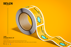 Tape Sticker Mockup Set