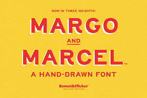 Margo and Marcel - A Hand-Drawn Font, a Sans Serif Font by Komet & Flicker