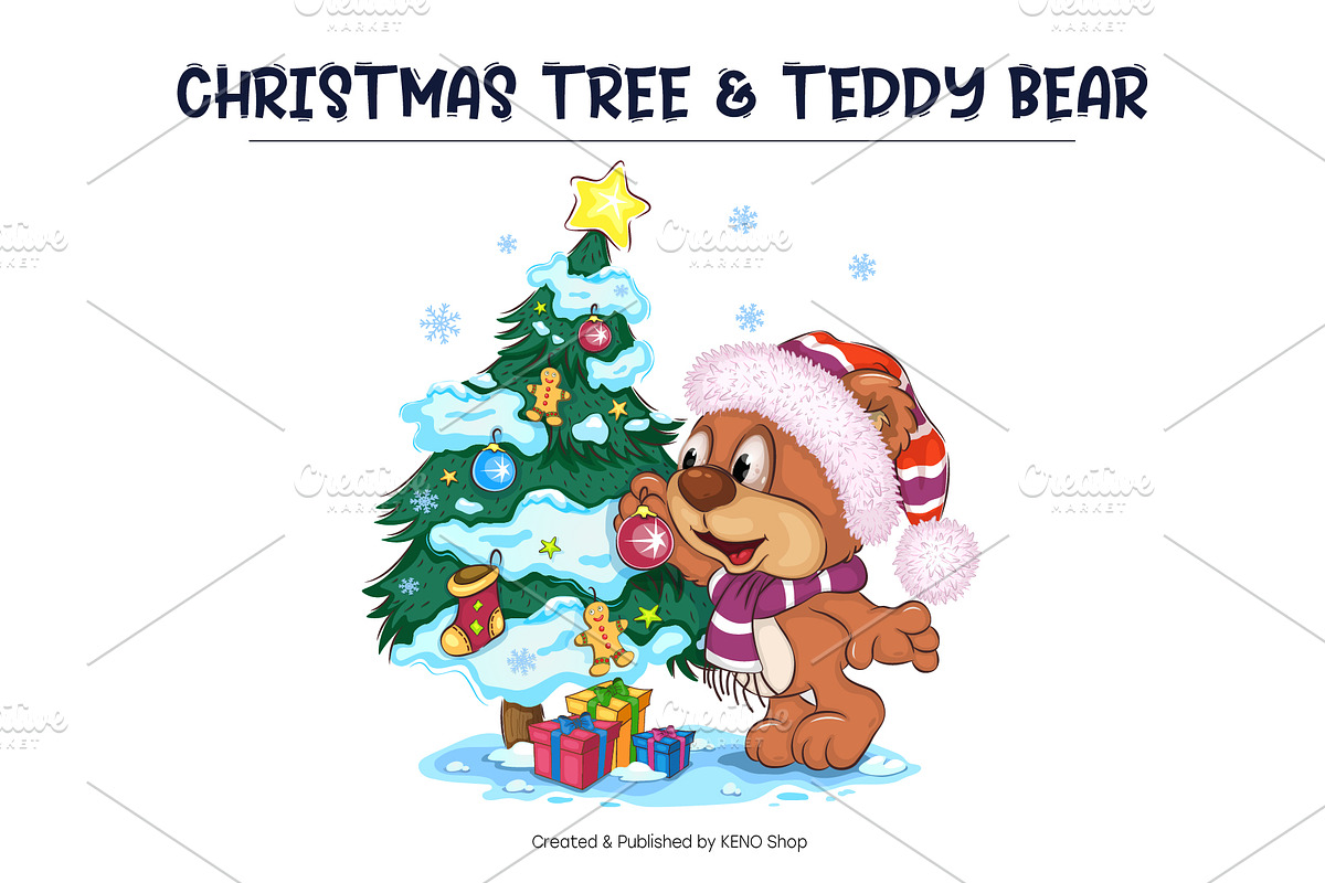 Set of Cartoon Teddy Bears 01., an Animal Illustration by KENO Mascots (Photo 5 of 7)