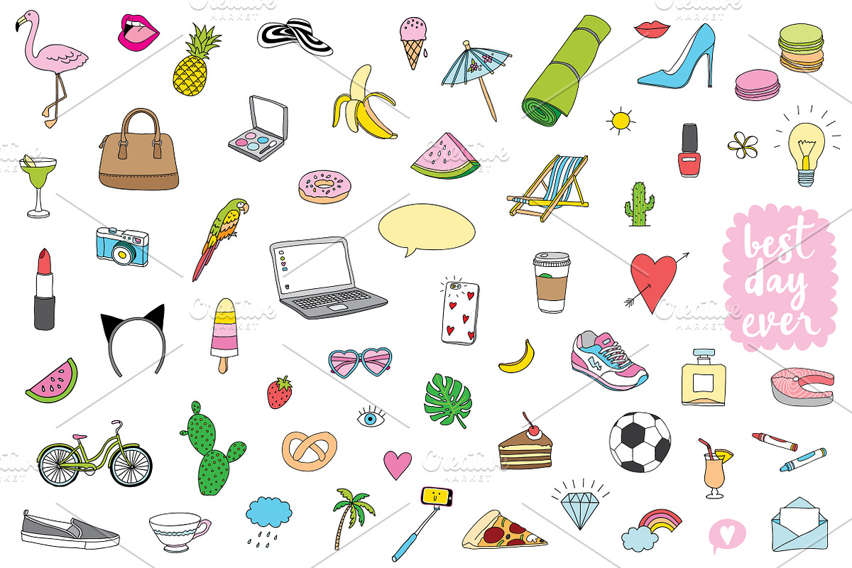 Hello summer doodles, an Object Graphic by artnLera (Photo 3 of 3)