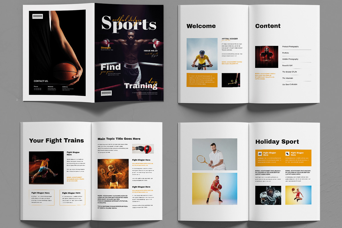 Sports Magazine Template Design preview 2