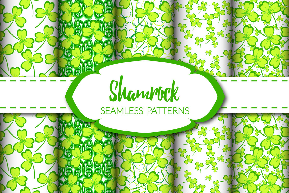 Shamrock - Seamless Patterns, a Pattern Graphic by Elinorka (Photo 1 of 4)