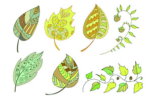 Boho Vector Flowers And Leaves