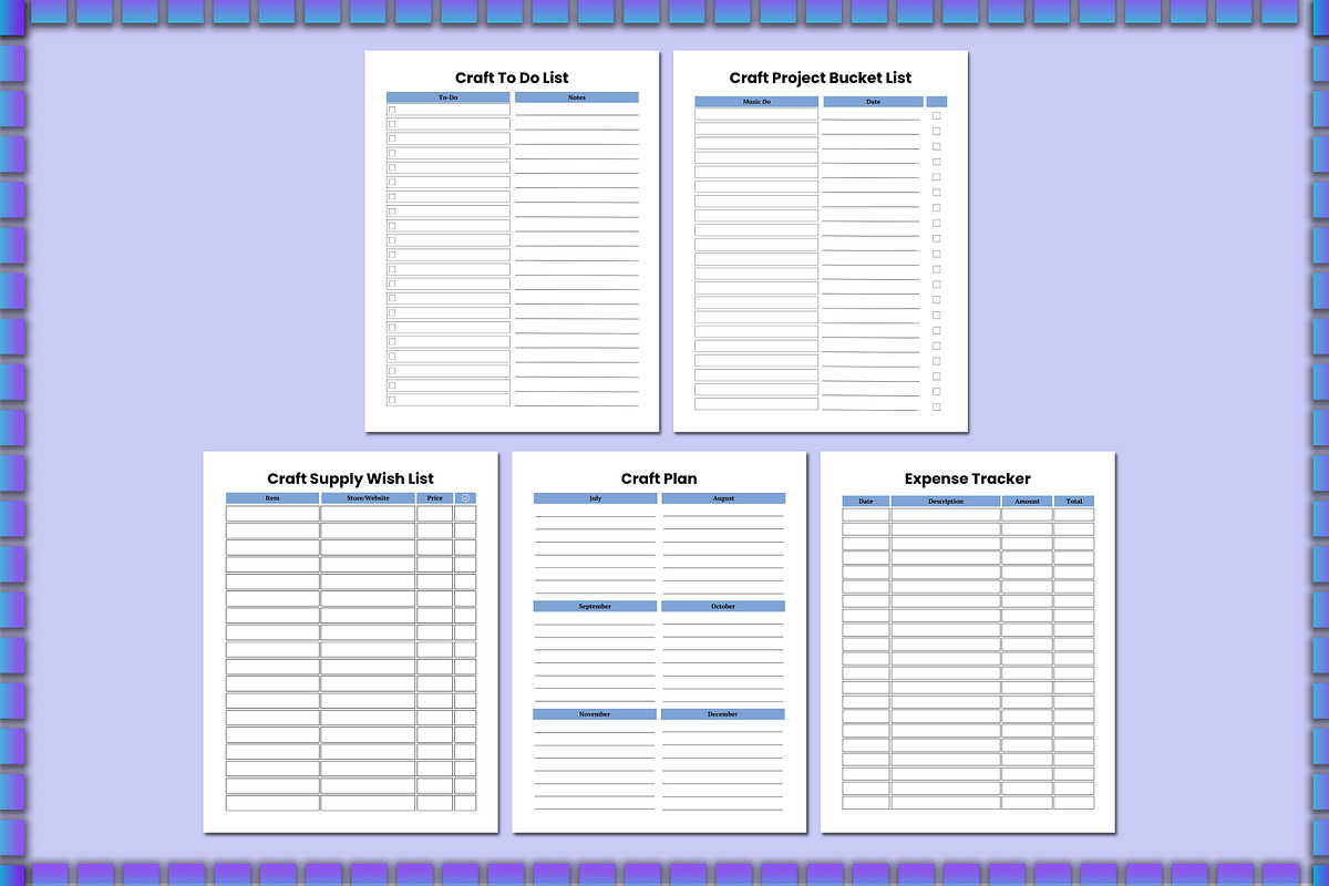 Craft Planner For Canva KDP, a Stationery Template by Shumaya (Photo 4 of 5)