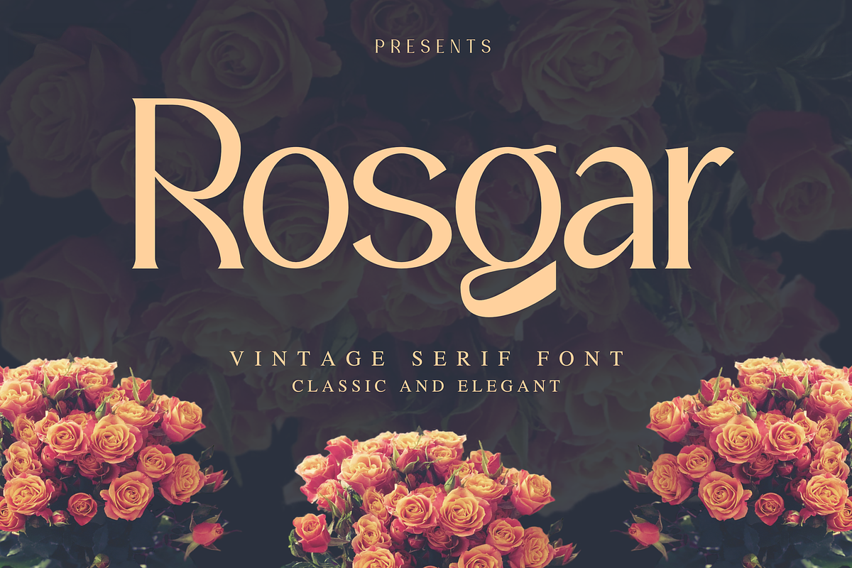 Rosgar - Vintage Display Serif, a Serif Font by Illustraly Design (Photo 1 of 8)