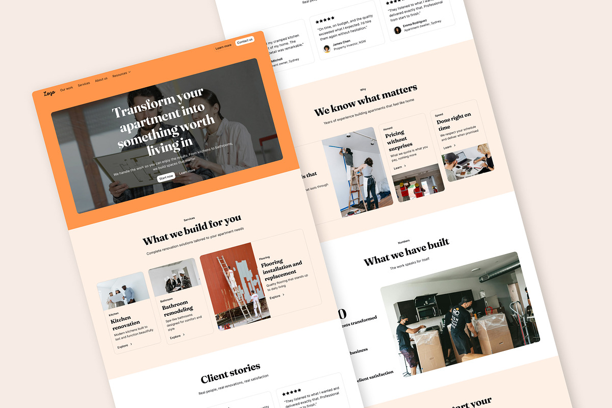 Renovation Apartment Landing Page, a Landing Page Template by RPWDS (Photo 2 of 3)
