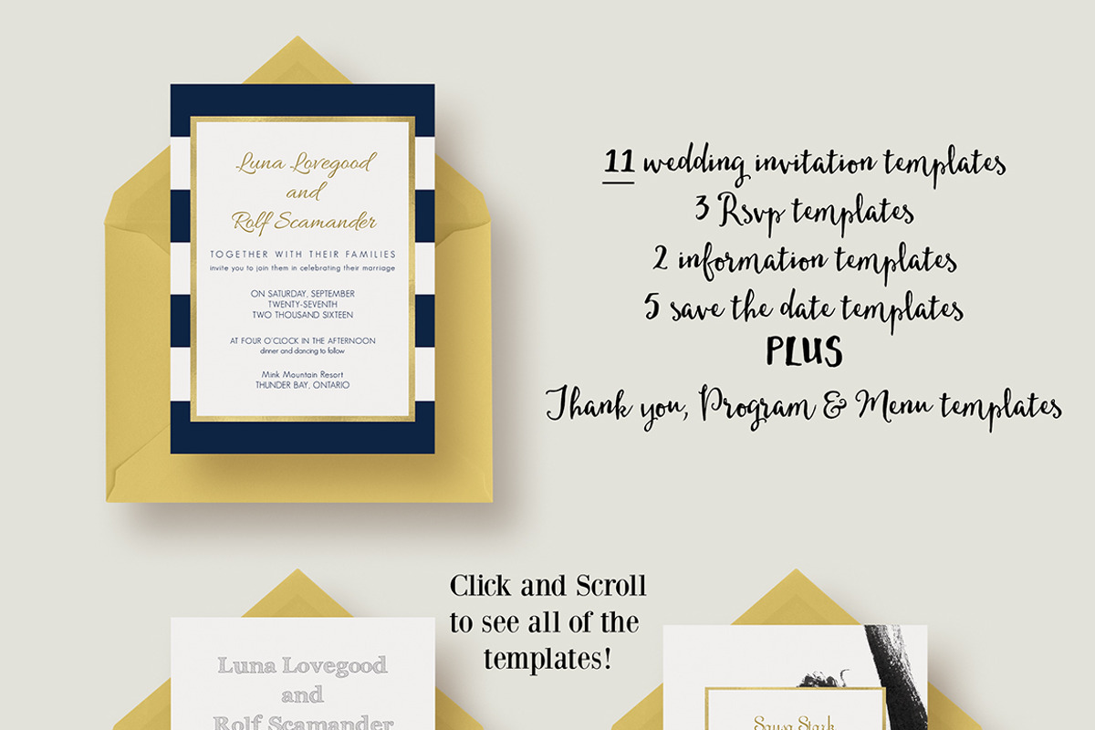 Chic,Modern&Bold Wedding Collection, an Invitation Template by Knotted Design (Photo 3 of 4)