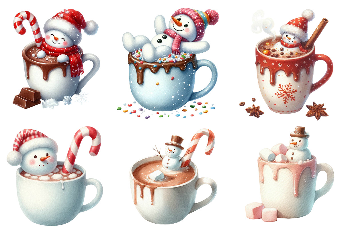 Snowman Hot Cocoa clipart, an Illustration by Designworld (Photo 3 of 5)