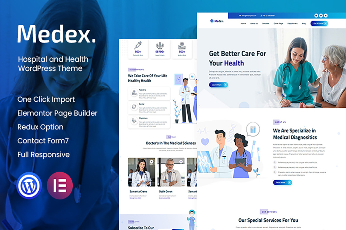 Medex - Hospital & Health WordPress, a WordPress Template by Stylextheme