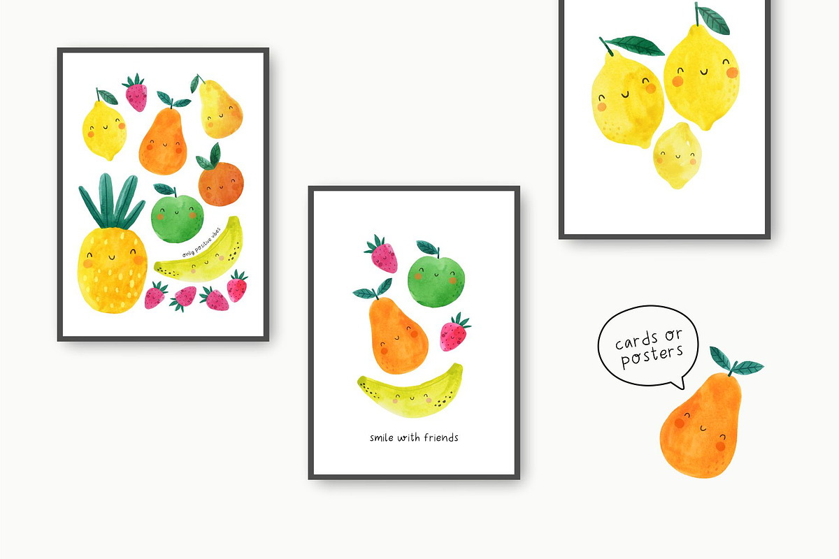 Cute Watercolor Fruit, a Food Illustration by Cute And Wild (Photo 3 of 6)