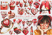 Hand-drawn Coquette Valentine's Day, an Illustration by DreamCafeArt (Thumbnail 1 of 6)