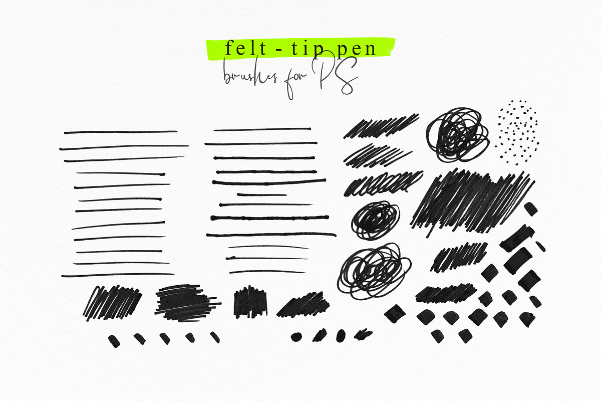 Felt-tip pen brushes for PS, a Brush Add-On by Leo Studio Design Lab (Photo 2 of 8)