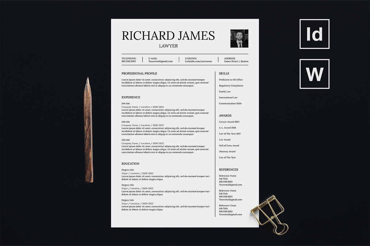 Elegant Resume CV and Cover Letter, a Resume Template by Type Twice (Photo 1 of 4)