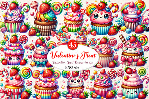Watercolor Valentine's Treat Clipart, an Illustration by CitraGraphics