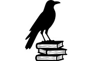 Raven on Books SVG Bundle, an Object Graphic by Designer_Momina (Thumbnail 2 of 19)