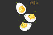 Deviled egg. Vector illustration, a Food Illustration by AKOMIX (Thumbnail 1 of 2)