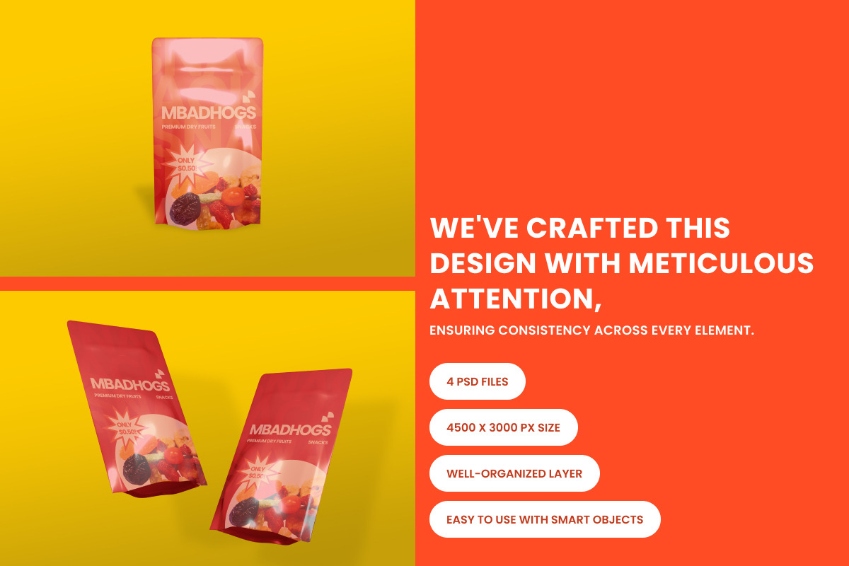 Pouch Food Packaging Mockup Template, a Packaging Mockup by productype1 (Photo 2 of 4)