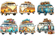 Hippie Car for Summer Watercolor PNG, an Illustration by Pixels.Craft (Thumbnail 3 of 8)
