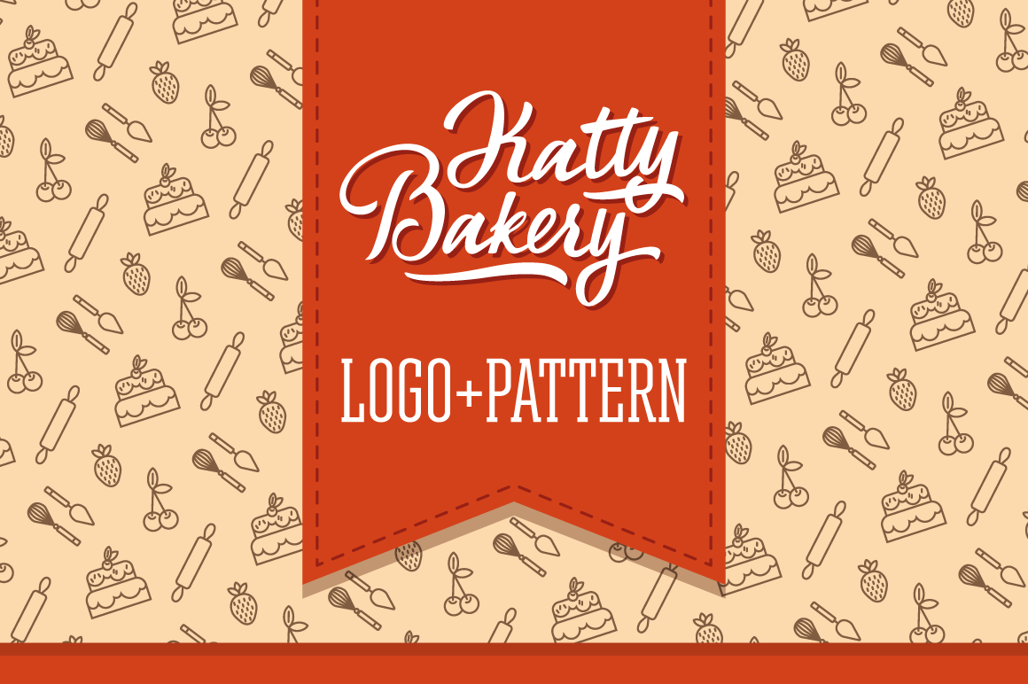 Katty Bakery pattern+logo, a Pattern Graphic by Repa design bureau