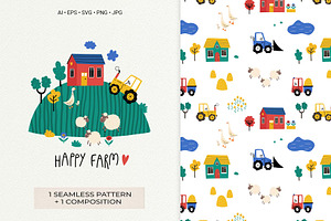 Kids Farm Pattern & Illustration
