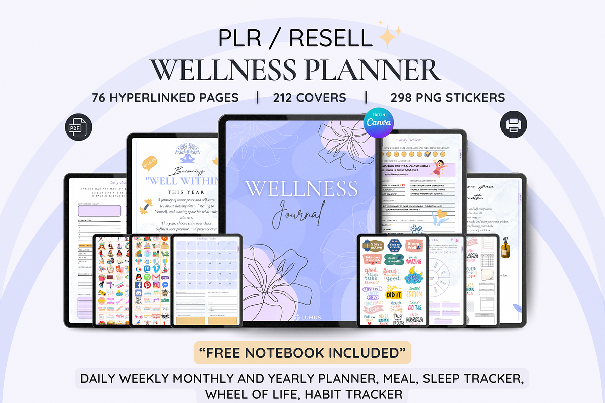 Wellness Digital Planner, a Templates & Theme by LumusStudio (Photo 1 of 9)