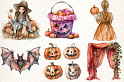 Vintage Halloween Clipart, an Illustration by Libby Wishes (Thumbnail 3 of 9)