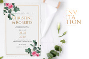 Eucalyptus & Gold Wedding Suite, an Invitation Template by Azka Creative (Thumbnail 1 of 8)