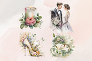 37Watercolor Wedding Clipart PNG Set, an Illustration by Jalina Clipart Studio (Thumbnail 5 of 7)