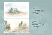 Abstract watercolor landscapes, a Background Graphic by SweetRenieDesigns (Thumbnail 2 of 6)