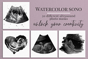 Watercolor ultrasound photomasks, a Layer Style Add-On by BrownLeopard (Thumbnail 1 of 11)
