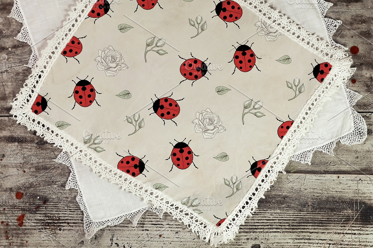 Ladybugs and Roses seamless pattern, a Pattern Graphic by YvY (Photo 3 of 3)