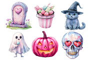 Pastel Halloween Clipart Watercolor, an Illustration by SinaCreation (Thumbnail 3 of 4)