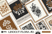 Linocut Flowers #2 | Poster Builder, an Object Graphic by KetteCreate (Thumbnail 1 of 13)