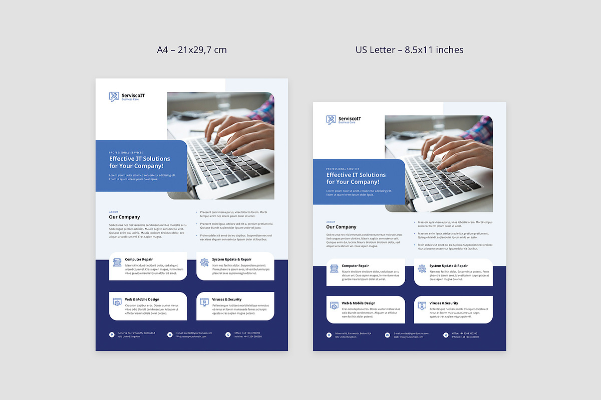 IT Services Flyer Canva Template, a Brochure Template by artbart (Photo 8 of 9)