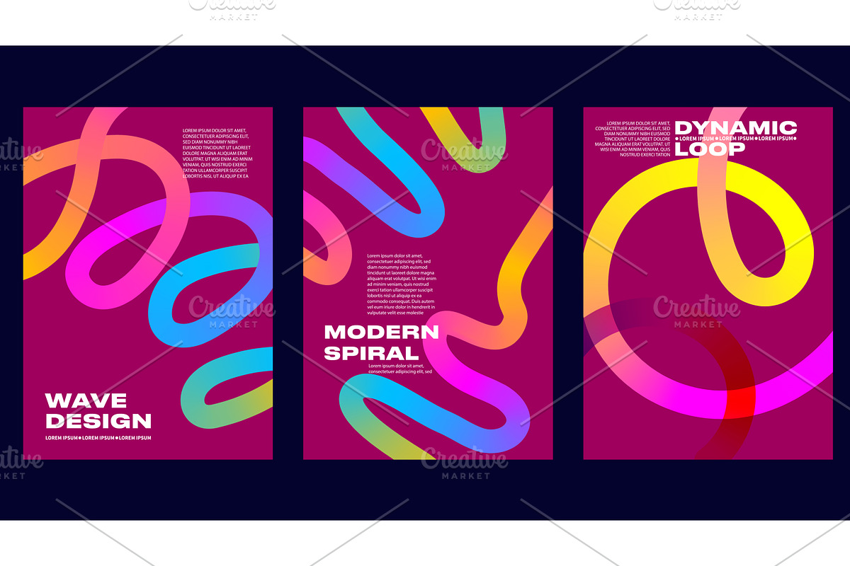Gradient line posters with abstract, an Illustration by Zimages