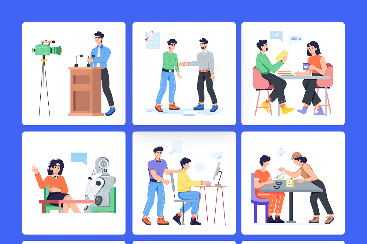 Animated Interview Illustration Set, an Object Illustration by Prosymbols (Photo 8 of 13)