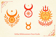 Midsummer Sun God & Goddess Symbols, a Seasonal Illustration by Christine Krahl (Thumbnail 9 of 11)