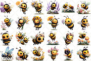 Watercolor Spring Bee Clipart, an Illustration by Black Bird Studio (Thumbnail 2 of 5)