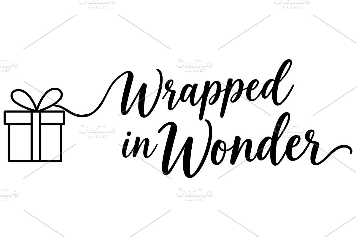 Wrapped in Wonder Gift Line Art, an Object Illustration by Ghagra (Photo 2 of 7)