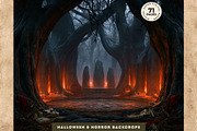 71 Halloween Horror Backdrops, a Seasonal Illustration by ThatsDesignArt (Thumbnail 4 of 15)