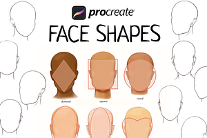 Procreate Face Shapes Stamp Brushes