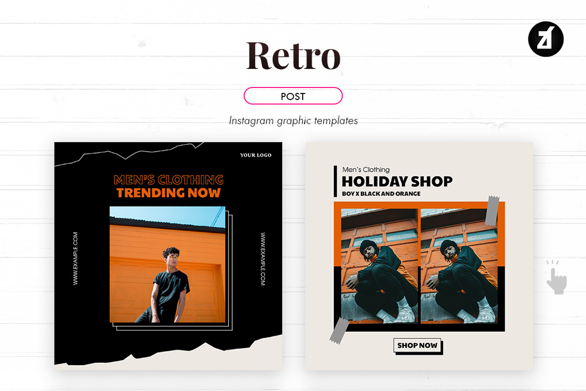 Retro Social media template, a Social Media Template by Chanut is industries (Photo 2 of 8)